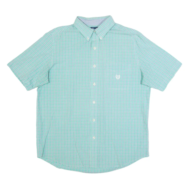 CHAPS Mens Shirt Green Check M