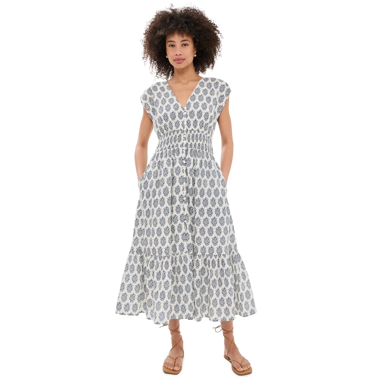 Marea Fiona Dress Indigo Meadow M