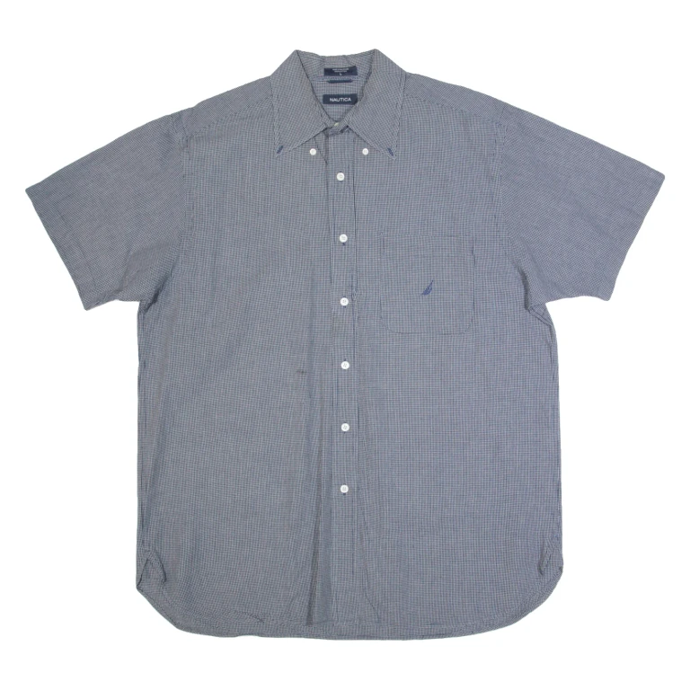 NAUTICA Mens Shirt Black Check L