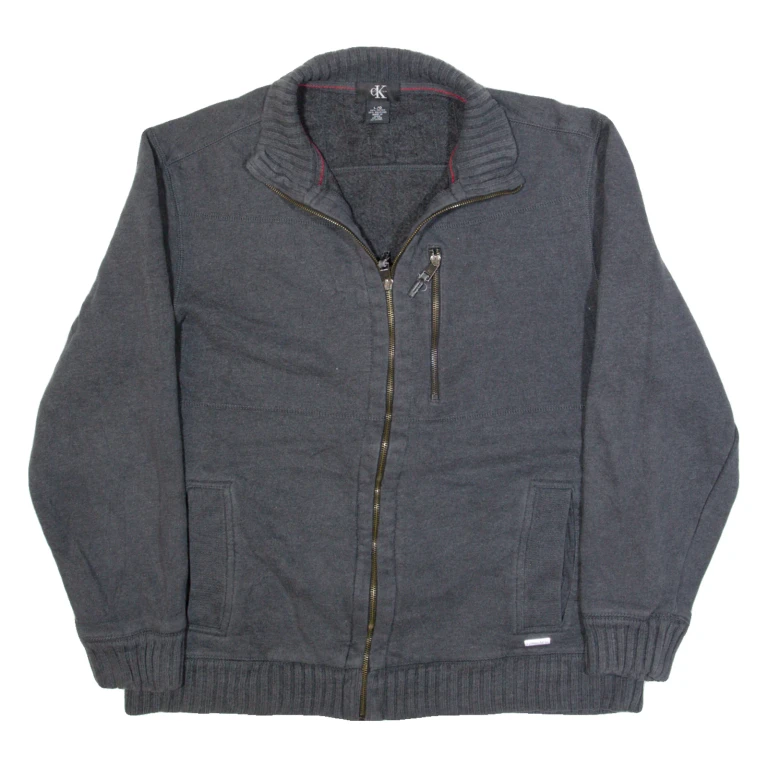 CALVIN KLEIN Mens Track Jacket Grey L