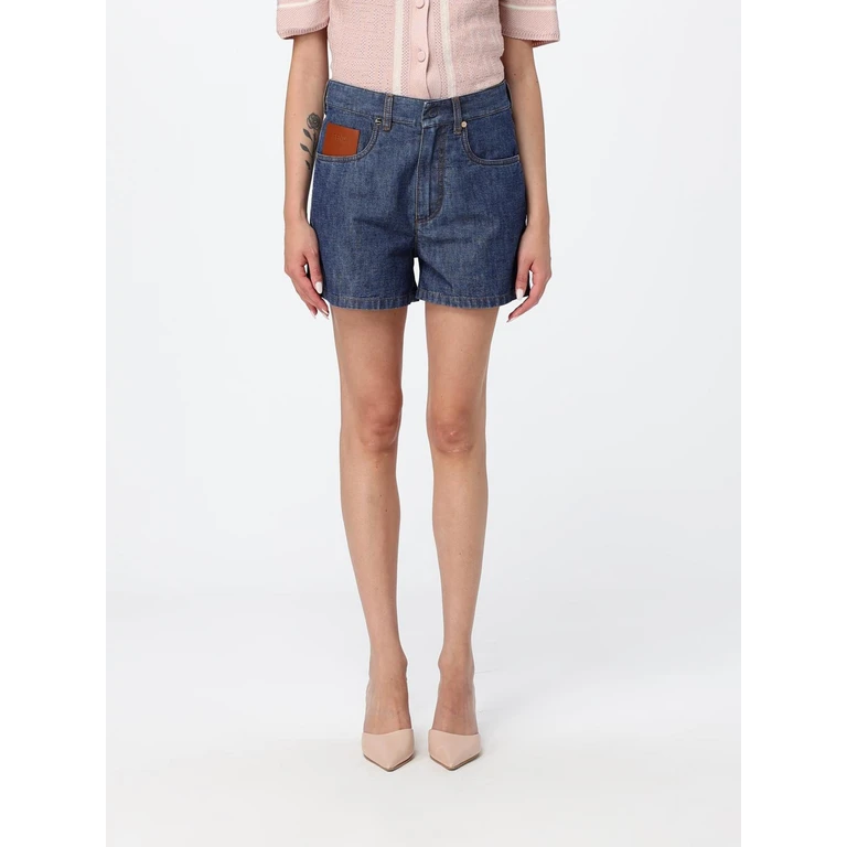 Five-Pocket Cotton Denim Shorts with Contrast Logo (FLP861AW8HF0QB0)