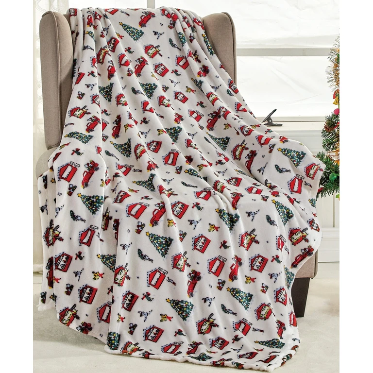 50" x 60" Holiday Velvet Plush Blanket Throw - 50 x 60 inches