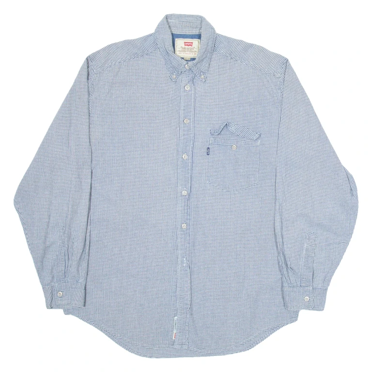LEVI'S Mens Shirt Blue Crazy Pattern Long Sleeve M