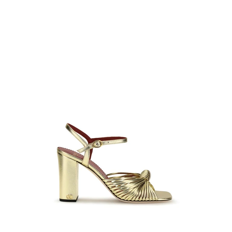 Valentino Garavani Gold Calf Leather Bos Taurus Platform Sandals - Women