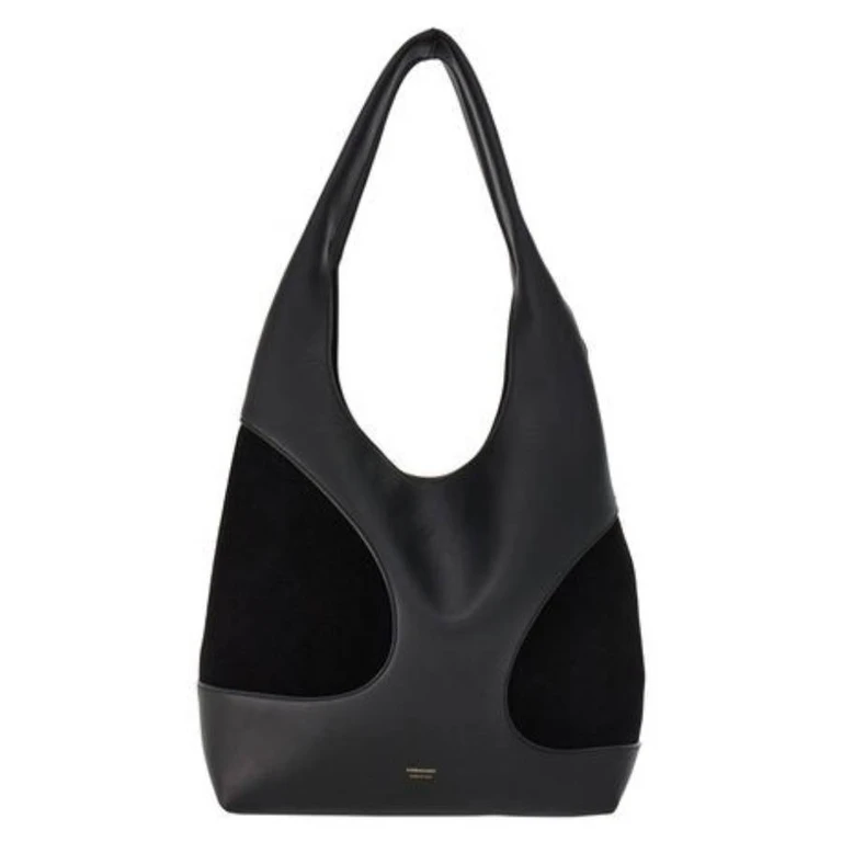 Ferragamo Cut-Out Detailing Hobo Bag in Black