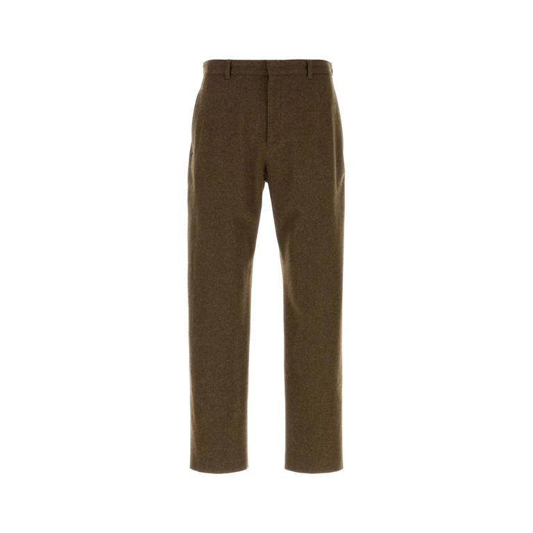 Jil Sander Brown Felt Pant 923 Exterior: Virgin Wool Pantaloni - Men