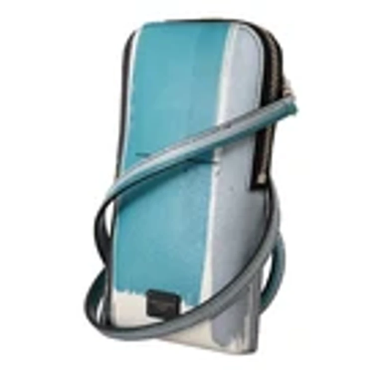 Dolce & Gabbana Blue Leather Cross Body Neck Strap Card Slot Phone Pocket Bag - Men