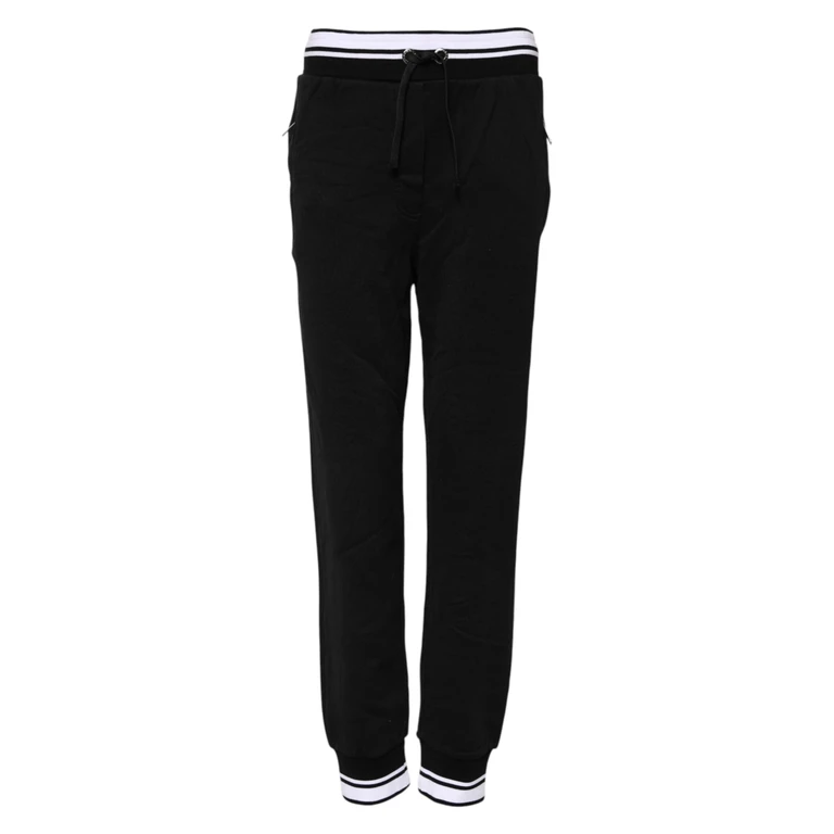 Dolce & Gabbana Black Cotton Mid Waist Jogger Pants - Women