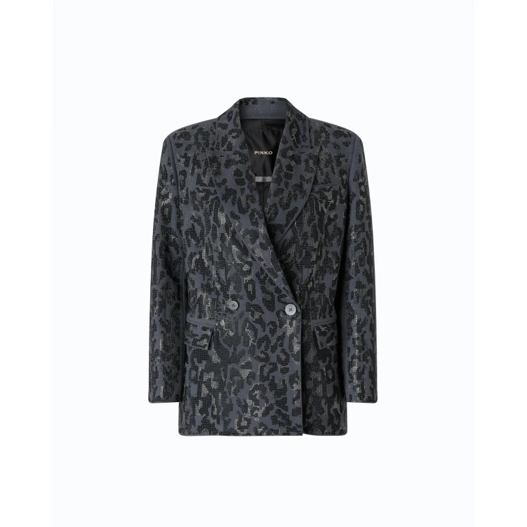 Veste croisée à motif jaguar en strass - 36
