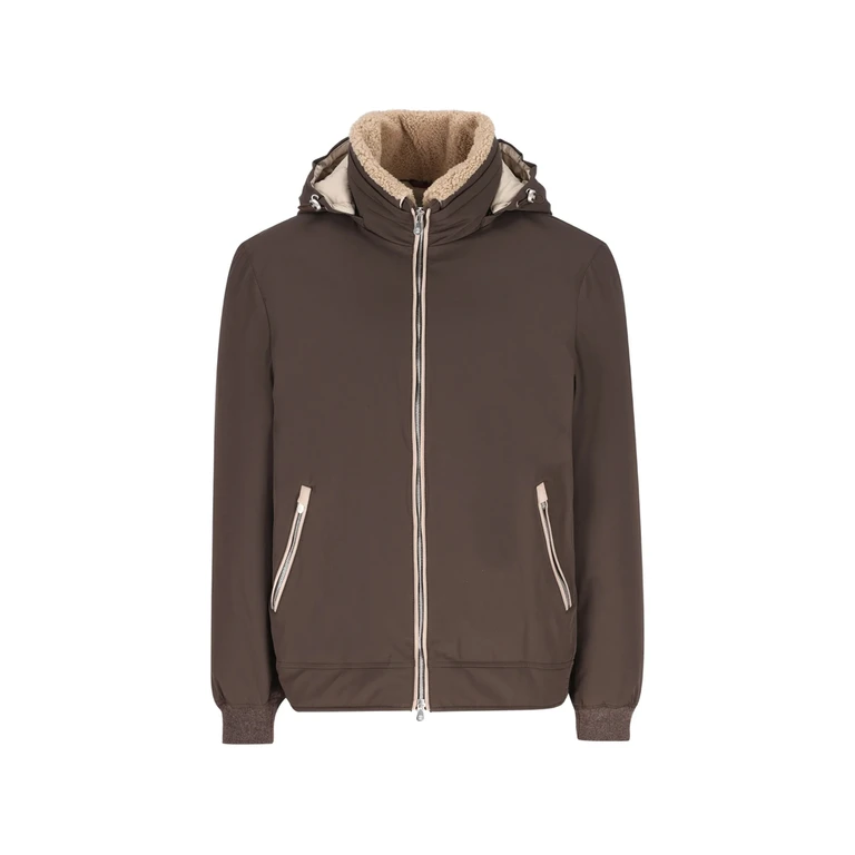 Brunello Cucinelli Shearling-collar Hooded Jacket