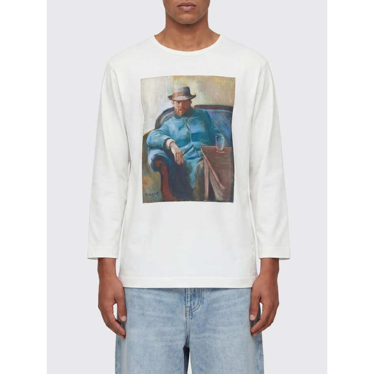 Long-Sleeved Graphic Print Cotton T-Shirt (WQT0010511)