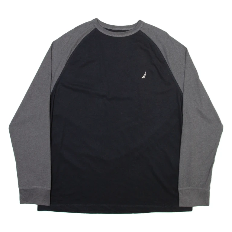 NAUTICA Mens T-Shirt Black Long Sleeve XL