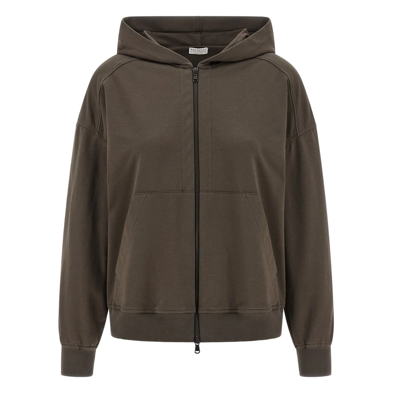 Brunello Cucinelli Brown Cotton Hoodie Clothing - Women