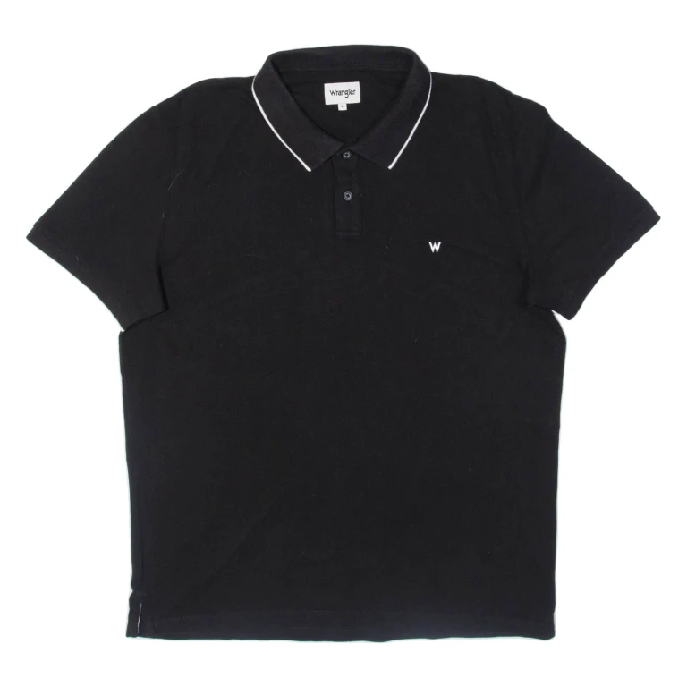 WRANGLER Mens Polo Shirt Black L
