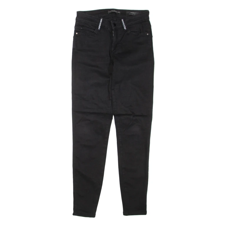 GUESS Womens Jeans Black Regular Skinny W24 L29