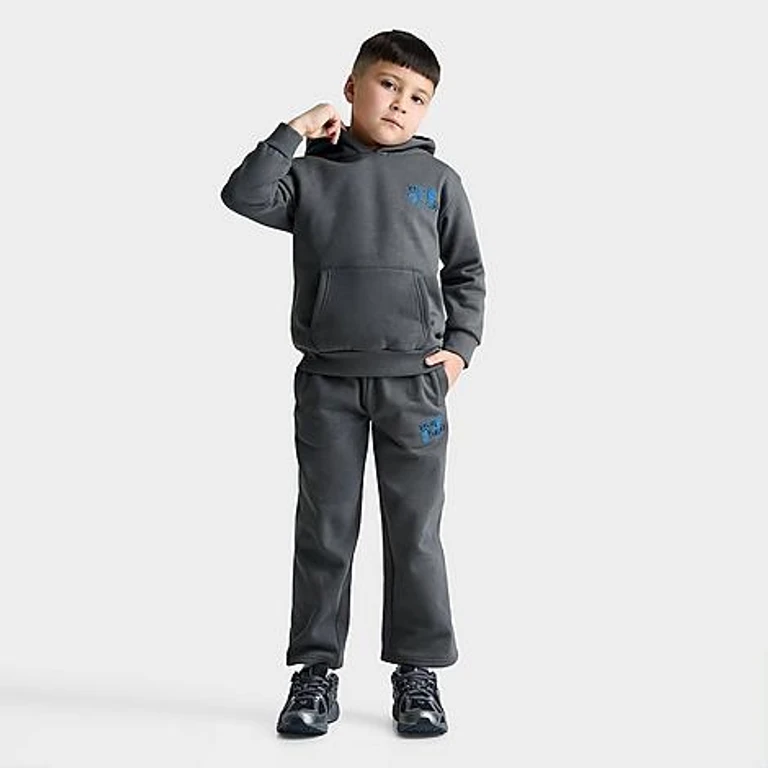 Unlike Humans Little Kids Never Look Back Pullover Hoodie and Sweatpants Set in Iron Gate Size: 4