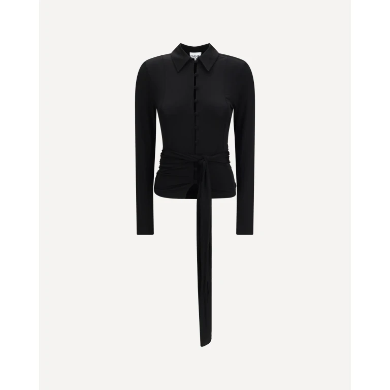 GANNI Marl Mesh Shirt Female 40