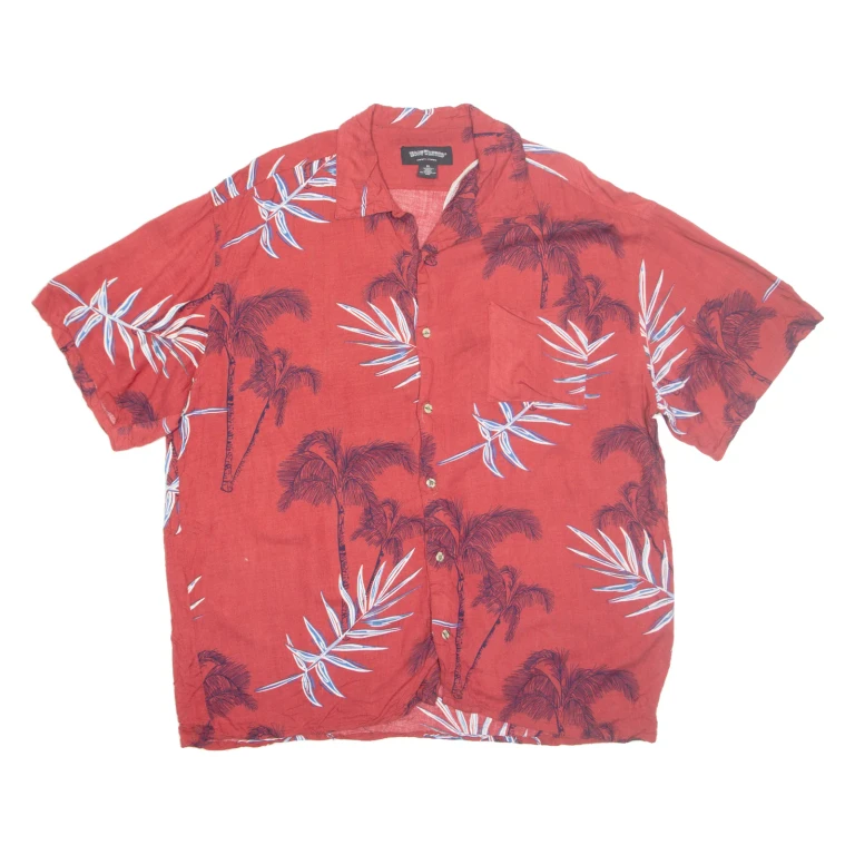 MOST WANTED Mens Hawaiian Shirt Red Floral XL