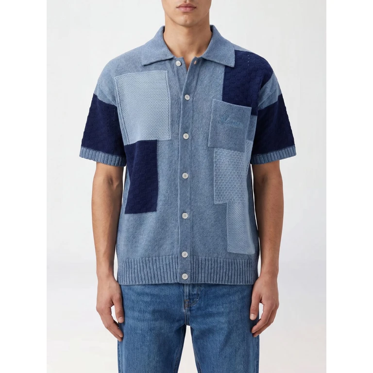 Patchwork Print Cotton Bowling Shirt with an Elasticated Hem (S6LAMAKS048126)