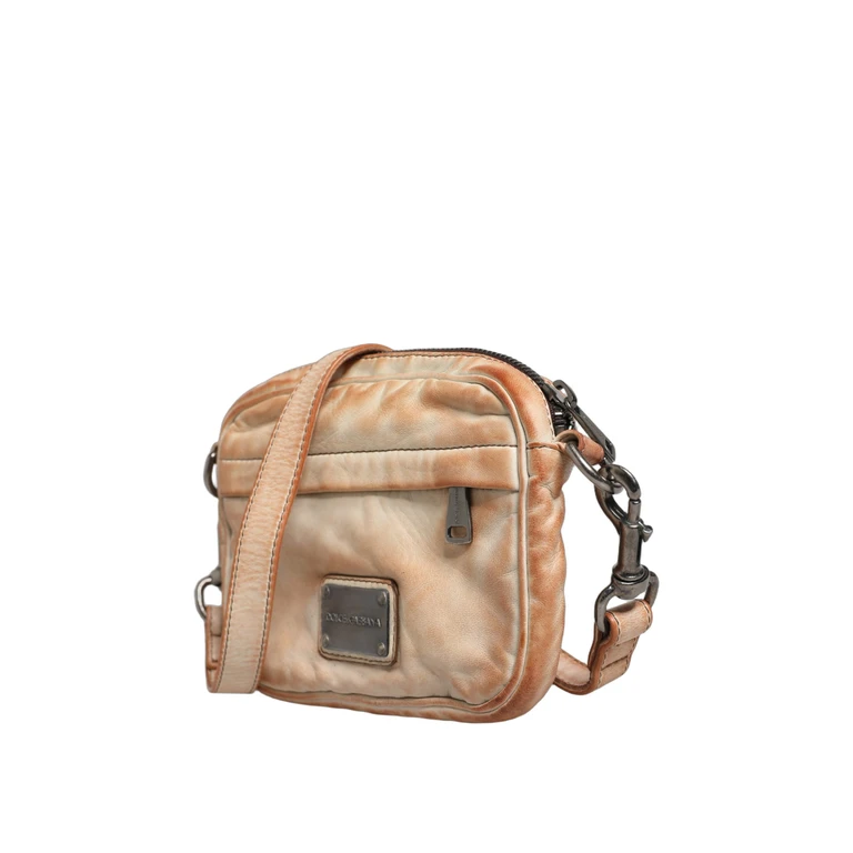 Beige Vintage Leather Logo Plaque Shoulder Borse Men Bag Sheep - Men