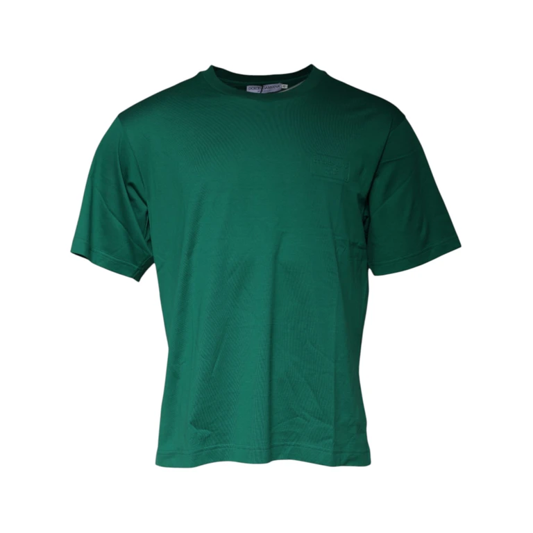 Dolce & Gabbana Green Logo Crew Neck Short Sleeves T-Shirt Cotton - Men