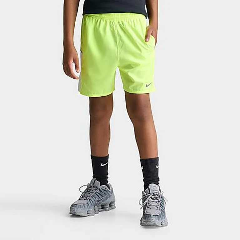 Nike Big Kids Miler Dri-FIT Training Shorts in Volt Size: Small