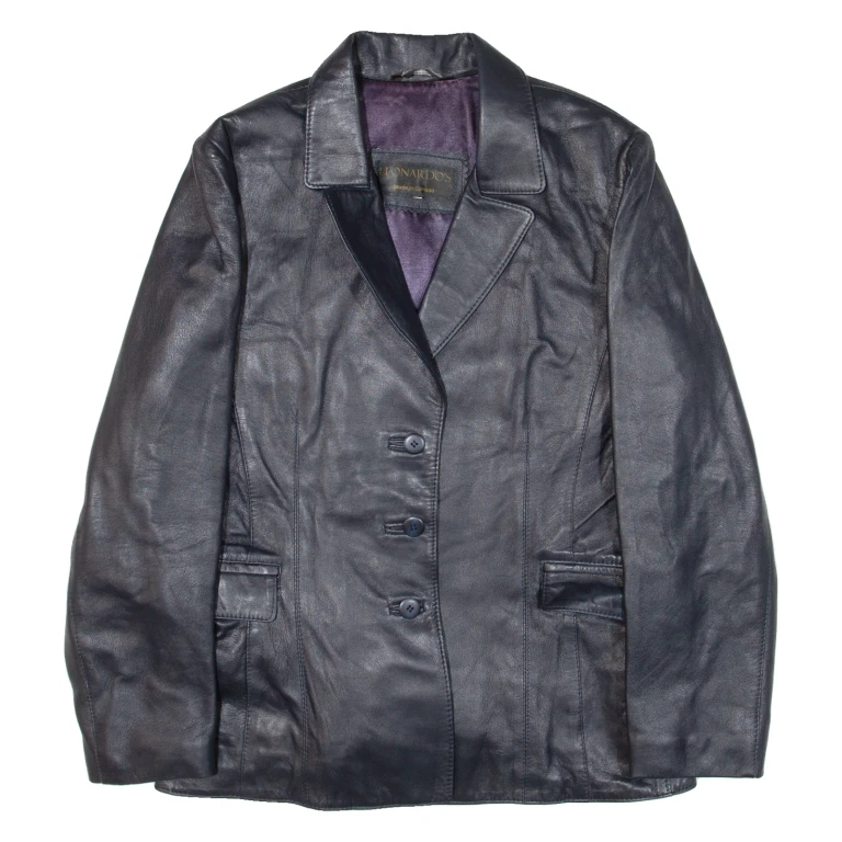 LEONARDO'S Womens Blazer Jacket Blue M