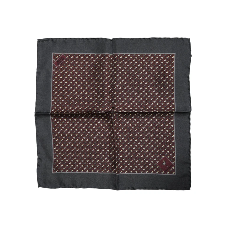 Dolce & Gabbana Maroon Cocktail Silk Square Foulard Scarf - Men