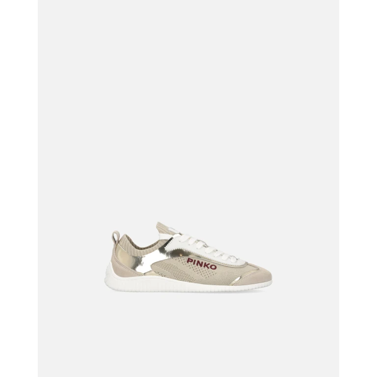 Pinko - Sneakers basses en maille avec empiècements effet miroir - 35