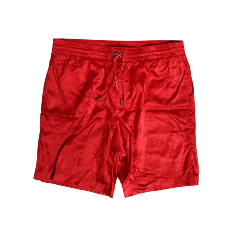 Dolce & Gabbana Red Nylon Drawstring Beachwear Shorts Swimwear - Men
