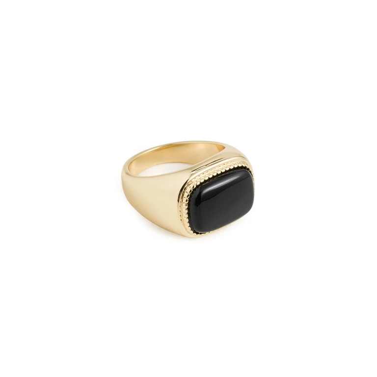 Luv Aj The Midnight Mesa Signet Ring Gold 7