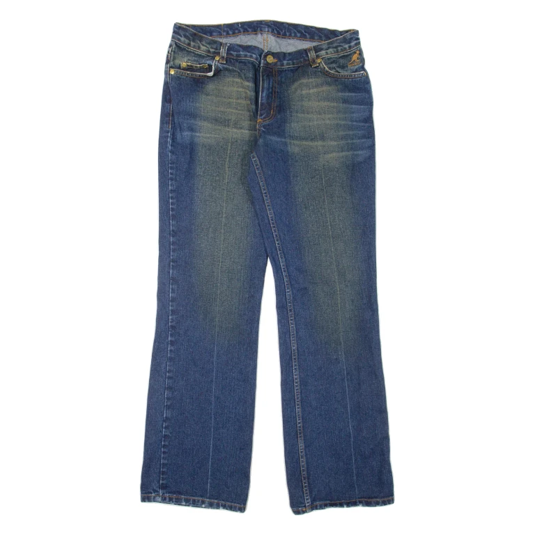 KANGOL Womens Jeans Blue Regular Bootcut Stone Wash W31 L32