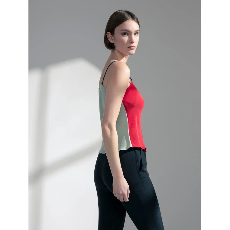 OSMANTHA | Reversible Silk Camisole - XS / Scarlet-Aloe