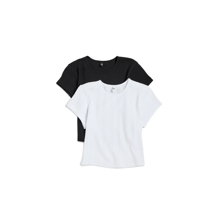 COUCOU The Baby Tee 2 Pack White/Black XS
