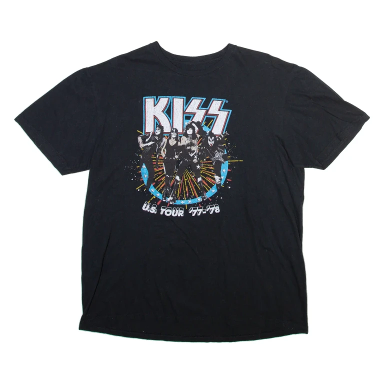 KISS Mens Band T-Shirt Black L
