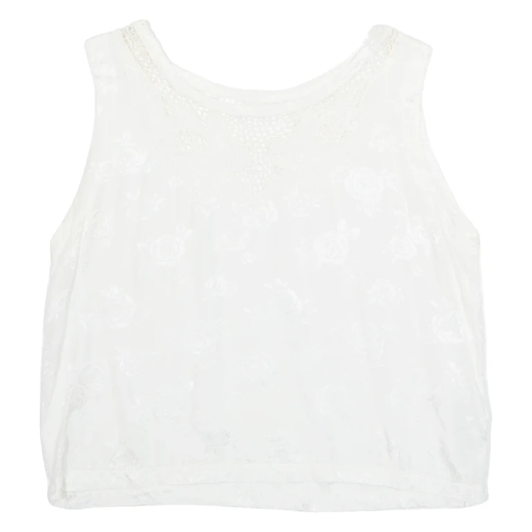 ULUWATU Womens Vest White Sleeveless Floral S