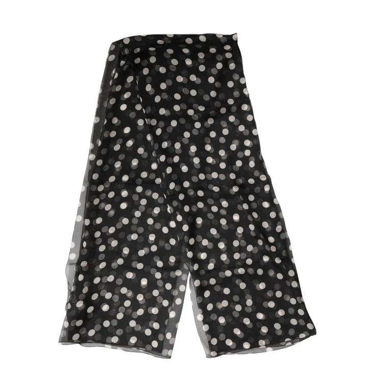 Black Polka Dot Silk Neck Wrap Shawl 205cm X 137cm Scarf - Men