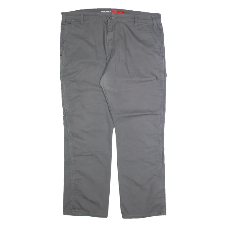 DICKIES Carpenter Cargo Mens Trousers Grey Regular Straight W42 L30