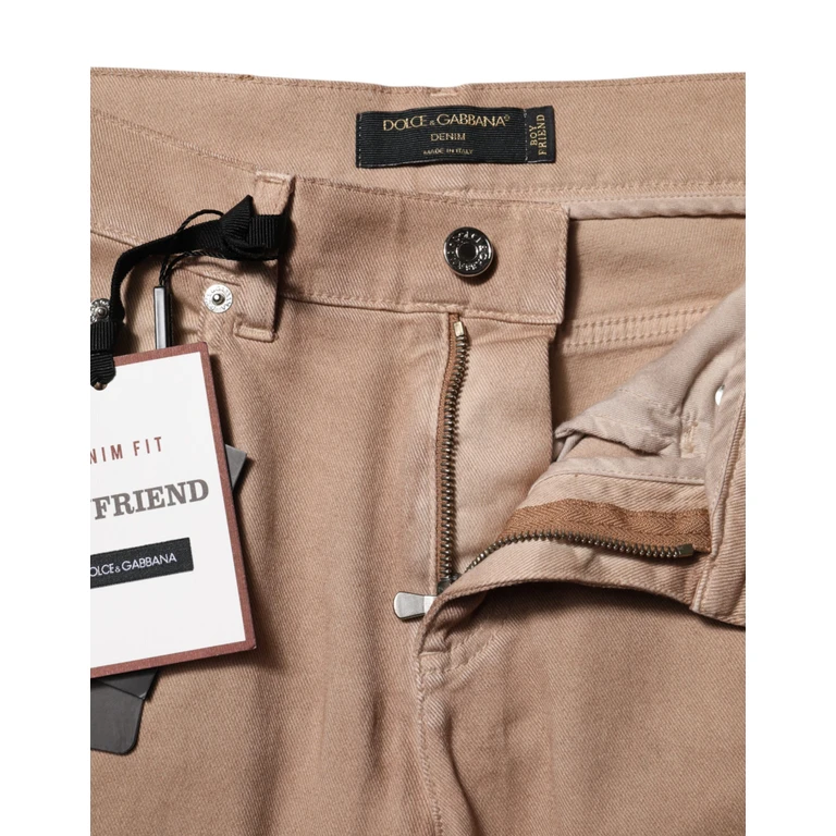 Dolce & Gabbana Brown Cotton Boyfriend Denim Trousers Jeans Elastane - Women