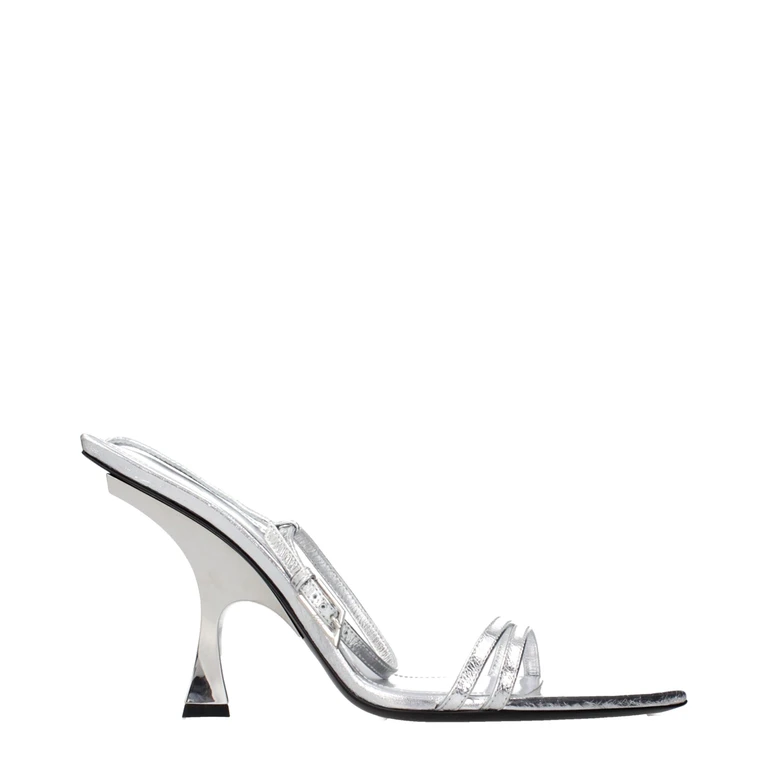 The Attico Gray Leather Stiletto Heel Sandals - Women