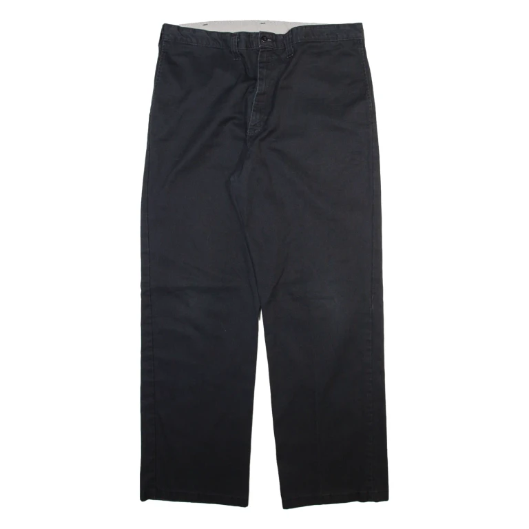 DICKIES Mens Trousers Black Regular Straight W38 L31