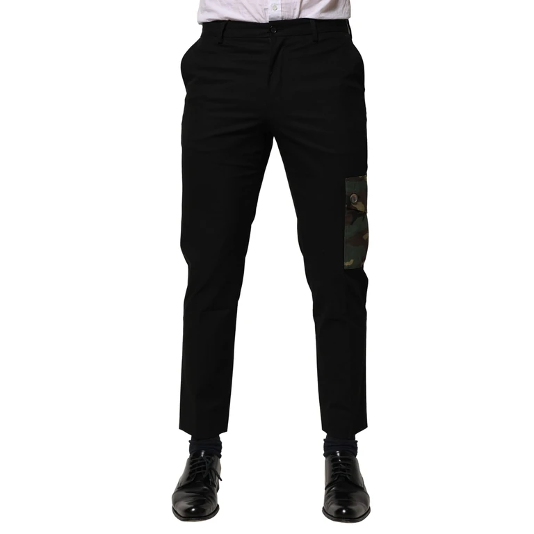 Dolce & Gabbana Black Cotton Cargo Dress Men Pants Elastane - Men