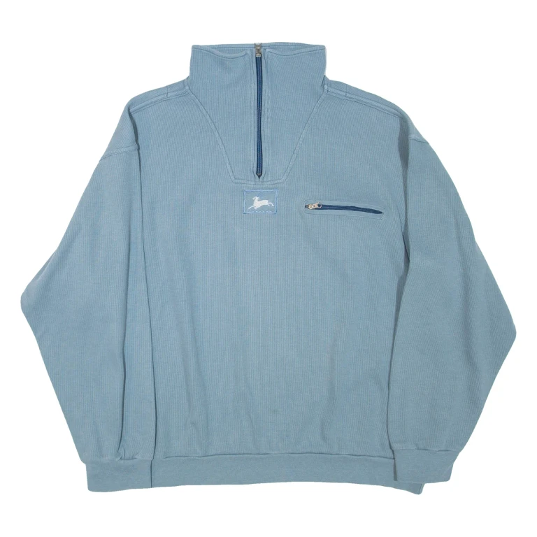 Wolf Mens Sweatshirt Blue 1/4 Zip L