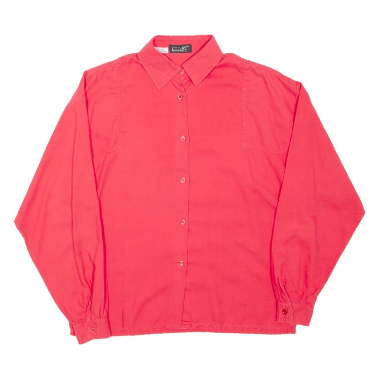 LAVELLI Womens Shirt Red Collared Long Sleeve M