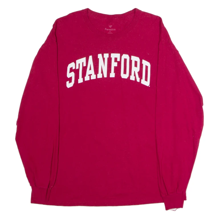 FANATICS Stanford University Mens T-Shirt Red Long Sleeve USA Crew Neck XL