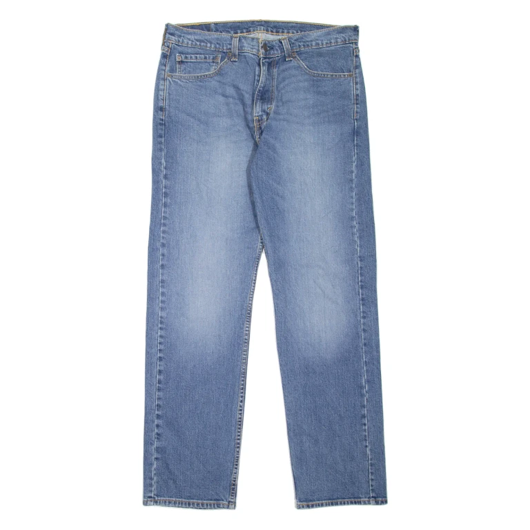 LEVI'S 505 Jeans Mens Blue Regular Straight Stone Wash W34 L32