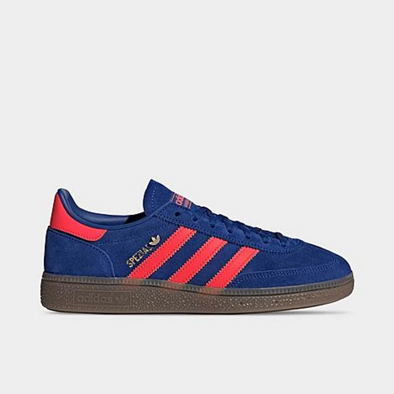 adidas Women's Originals Handball Spezial Casual Shoes in Collegiate Royal/Solar Red/Gold Metallic Size: 5.0