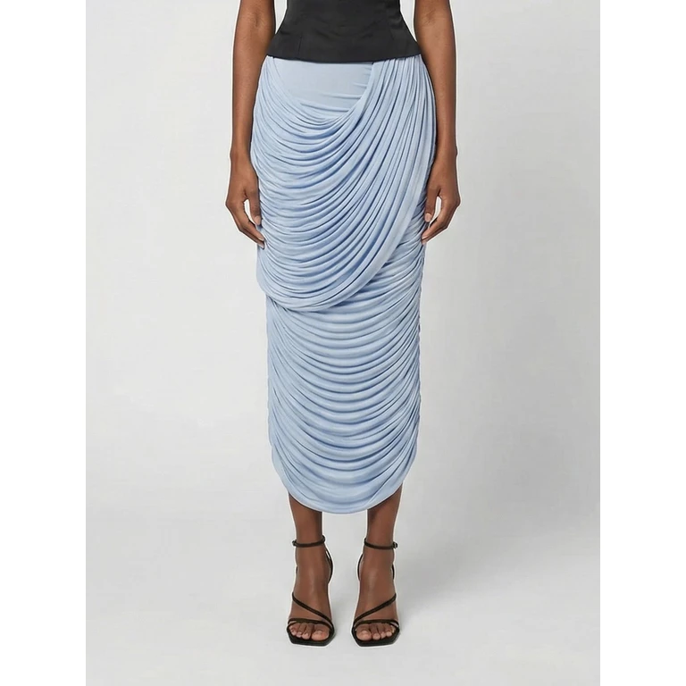 Skirt Woman color Gnawed Blue (335426LIGHTBLUE)