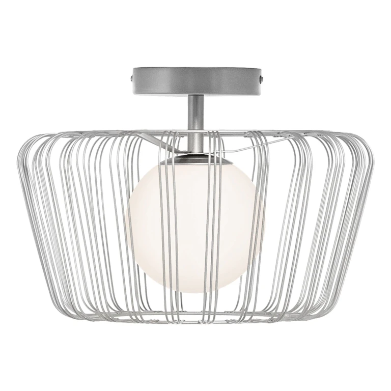 Metal Flushmount Light, Silver