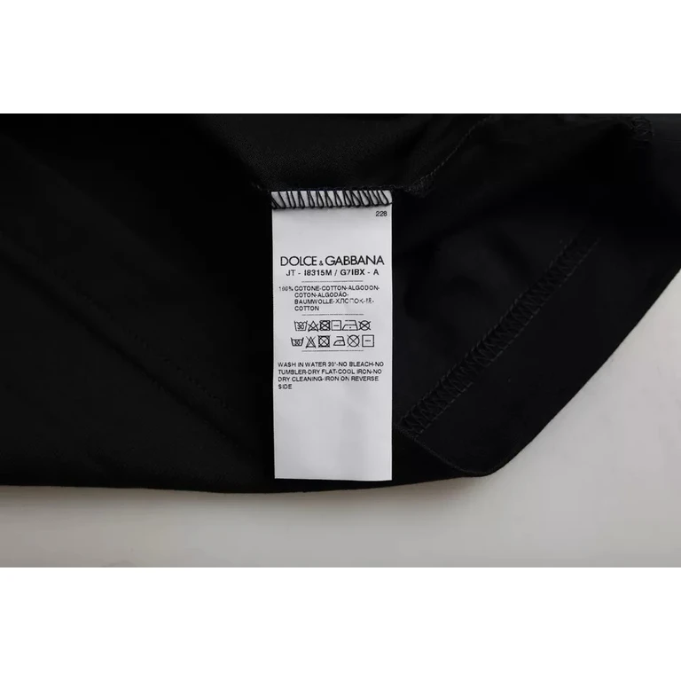 Dolce & Gabbana Black Cotton Round Neck Short Sleeves Men T-Shirt - Men